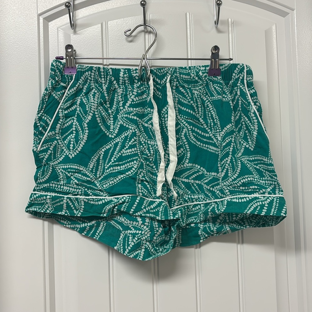 Stars Above Leaf Print Women’s Pajama Set - Teal - Picture 5 of 8